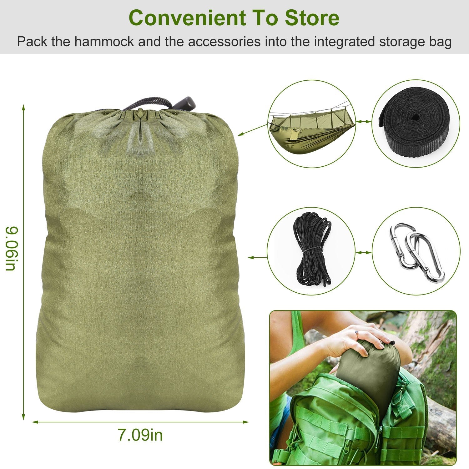 600lbs Two Person Hammock Mosquito Net Camping Hiking Portable Nylon