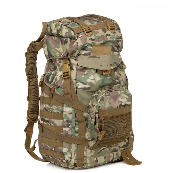 60L Tactical Camouflage Backpack – Waterproof Hiking & Camping Travel Bag