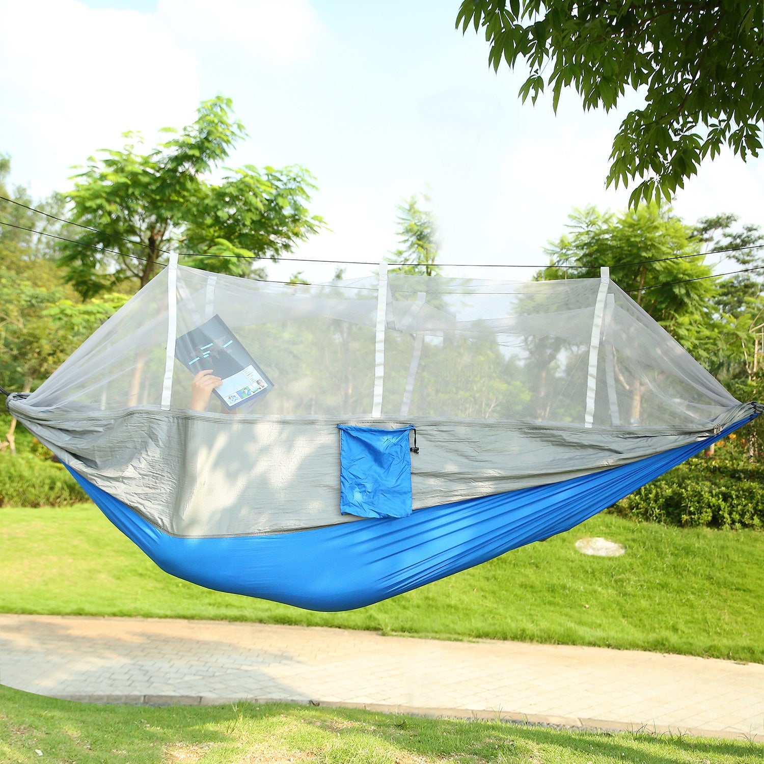600lbs Two Person Hammock Mosquito Net Camping Hiking Portable Nylon