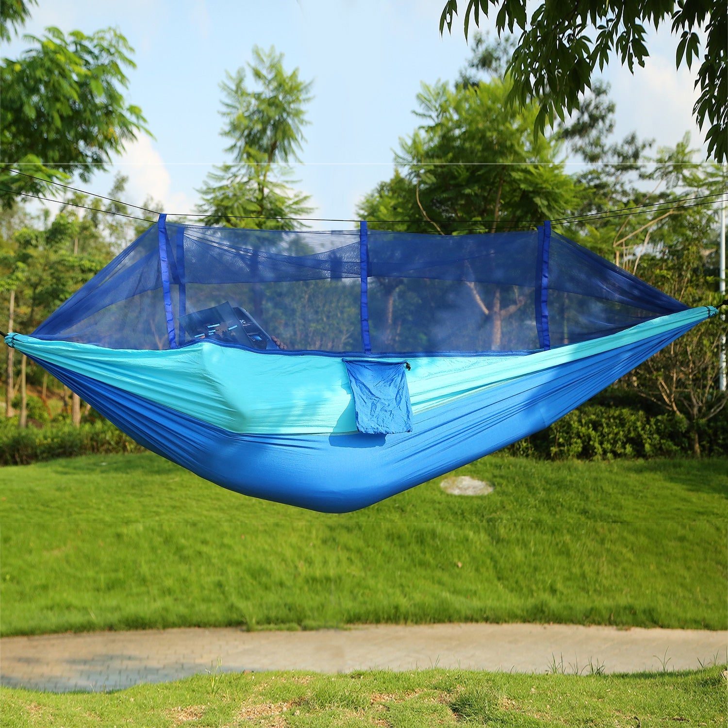 600lbs Two Person Hammock Mosquito Net Camping Hiking Portable Nylon