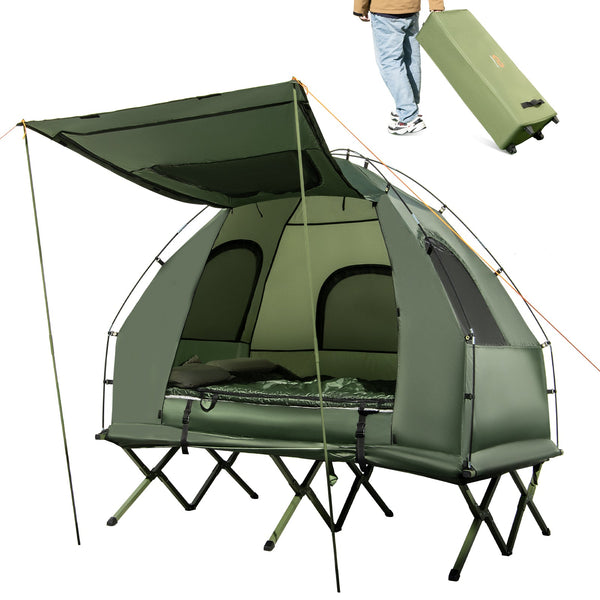 5-in-1 Two Person Camping Tent Cot Air Mattress Sleeping Bag