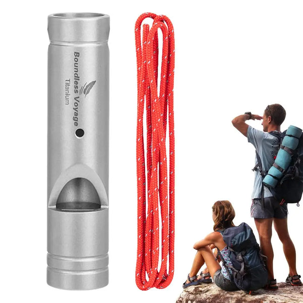 Titanium Emergency Survival Whistle Ultralight Loud Hiking Safety Tool