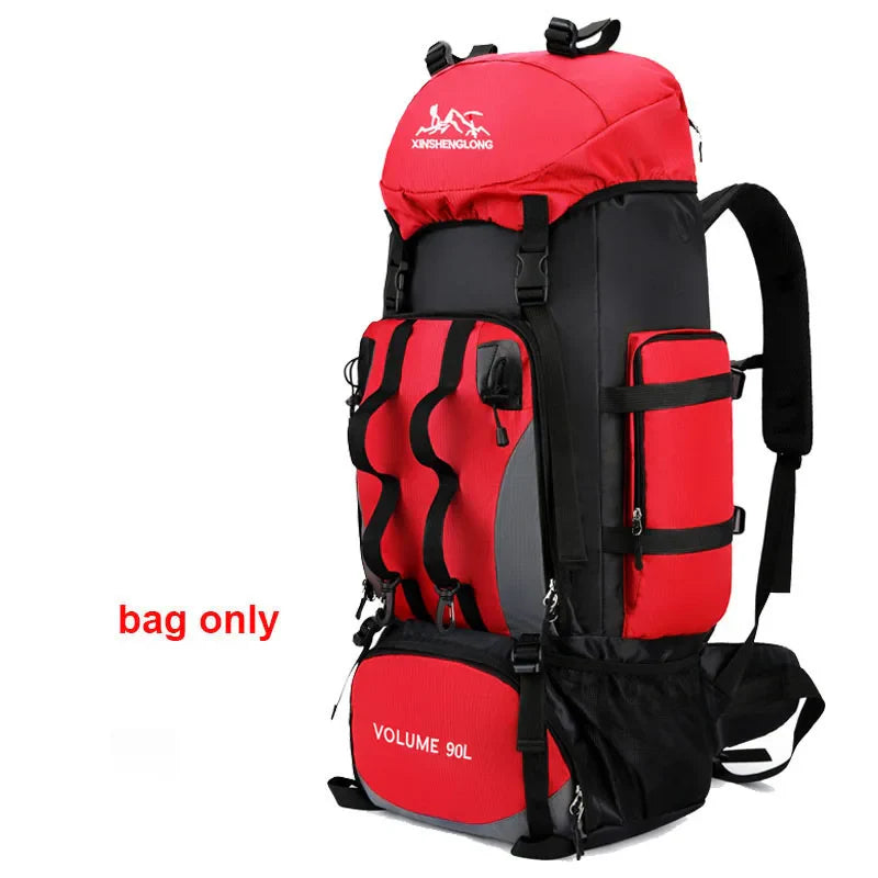 90L Waterproof Hiking Camping Backpack Large Capacity Trekking Rucksack Bag