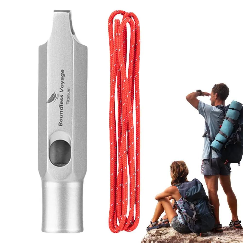 Titanium Emergency Survival Whistle Ultralight Loud Hiking Safety Tool