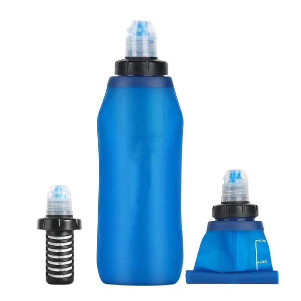 Foldable Filter Water Bottle Portable Outdoor Hiking Camping Purifier Bottle