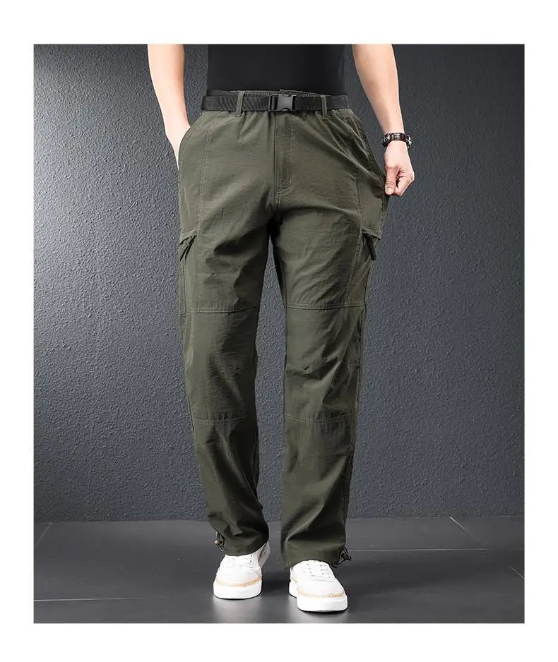 Men Ice Silk Quick Dry Hiking Travel Pants Lightweight Summer
