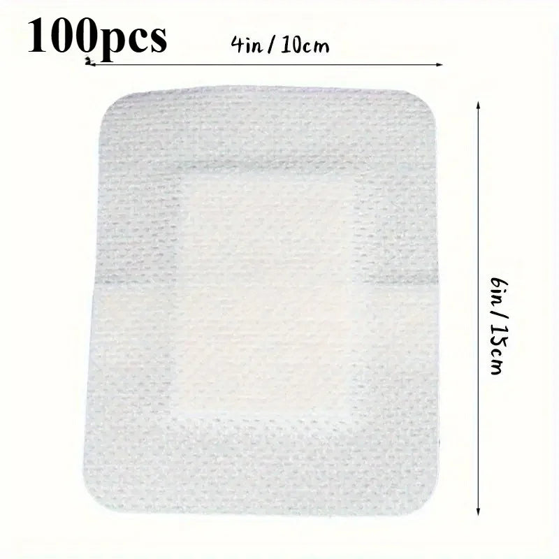100PCS Wound Dressings, Breathable Edge Gauze Pads, Latex Free Bandages, Self-adhesive Wound Dressings