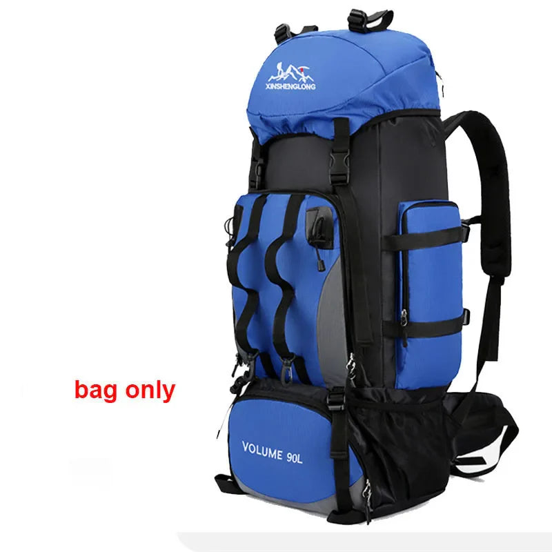 90L Waterproof Hiking Camping Backpack Large Capacity Trekking Rucksack Bag