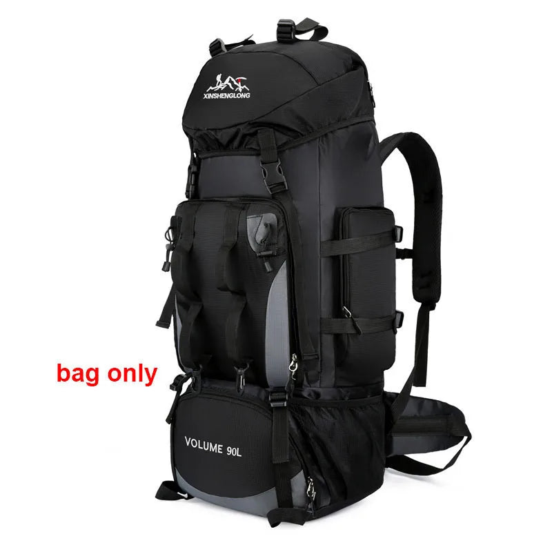90L Waterproof Hiking Camping Backpack Large Capacity Trekking Rucksack Bag