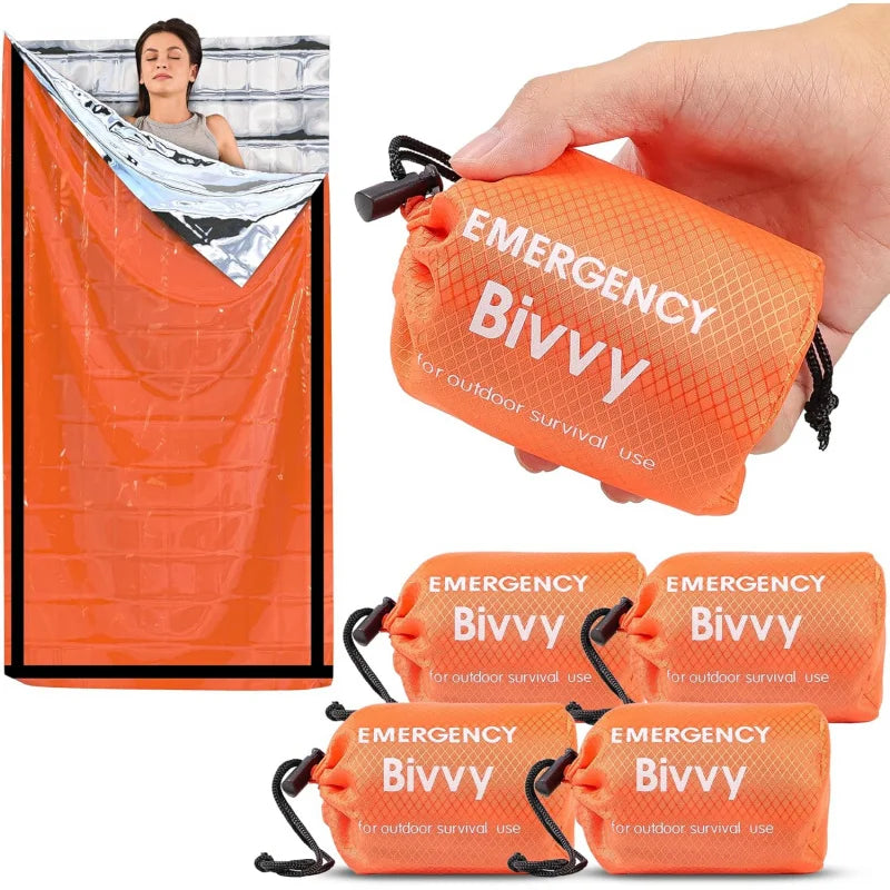 Emergency Sleeping Bag Survival Blanket Thermal Mylar Bivy Sack Lightweight Waterproof Portable Shelter For Camping Hiking