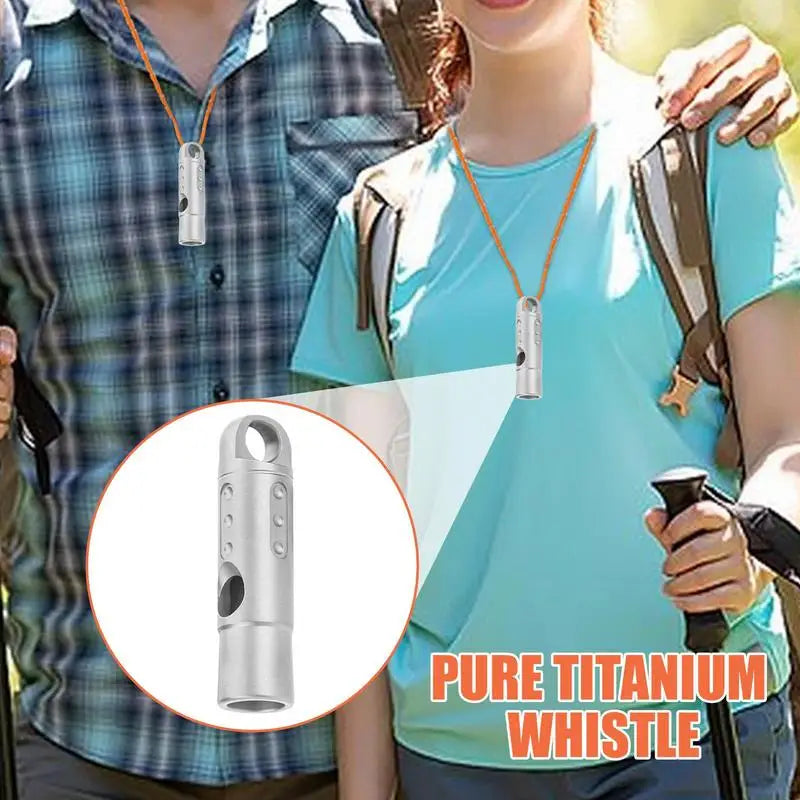 Titanium Emergency Survival Whistle Ultralight Loud Hiking Safety Tool