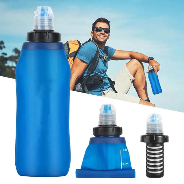 Foldable Filter Water Bottle Portable Outdoor Hiking Camping Purifier Bottle
