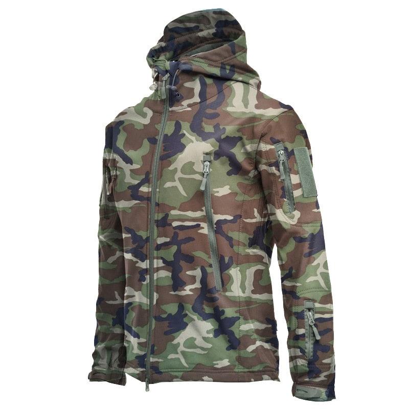 Men Big Size Camouflage Waterproof Winter Tactical Hooded Windbreaker Jacket