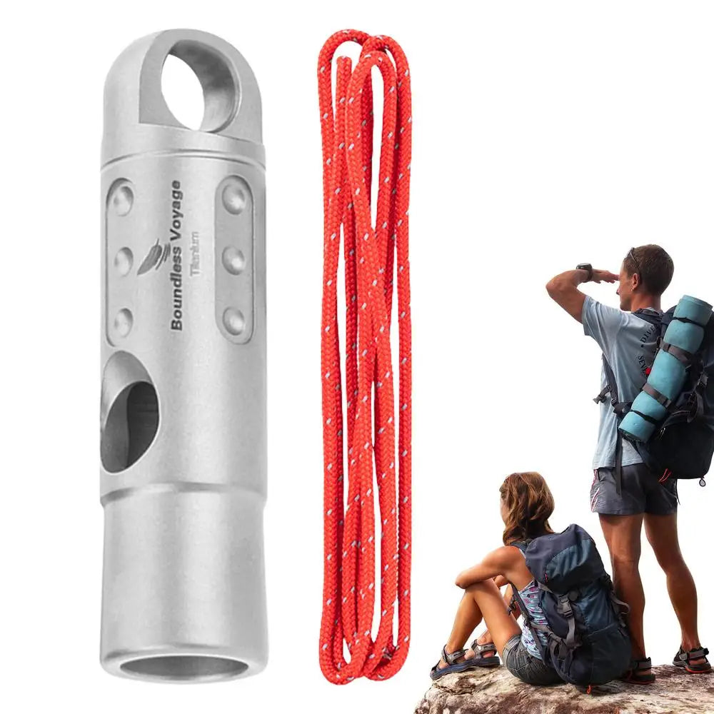 Titanium Emergency Survival Whistle Ultralight Loud Hiking Safety Tool