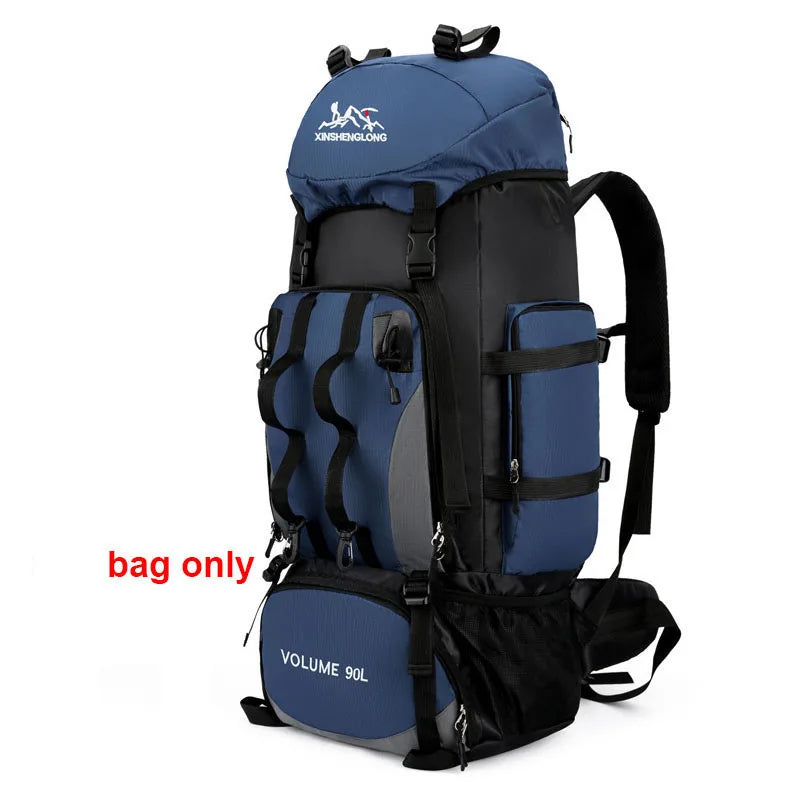 90L Waterproof Hiking Camping Backpack Large Capacity Trekking Rucksack Bag