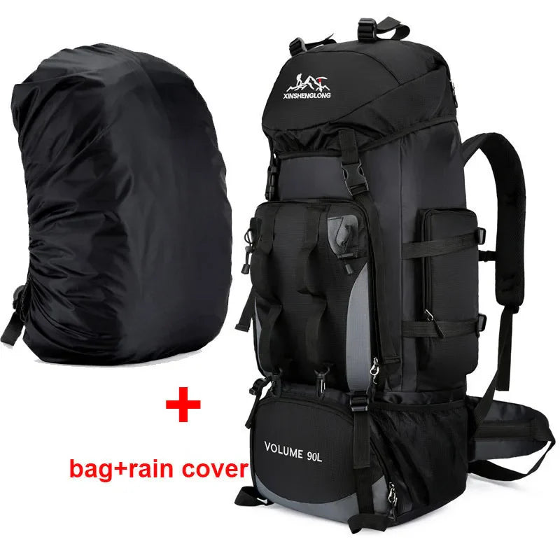 90L Waterproof Hiking Camping Backpack Large Capacity Trekking Rucksack Bag