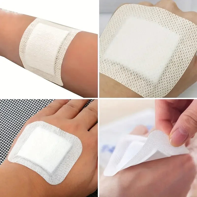 100PCS Wound Dressings, Breathable Edge Gauze Pads, Latex Free Bandages, Self-adhesive Wound Dressings