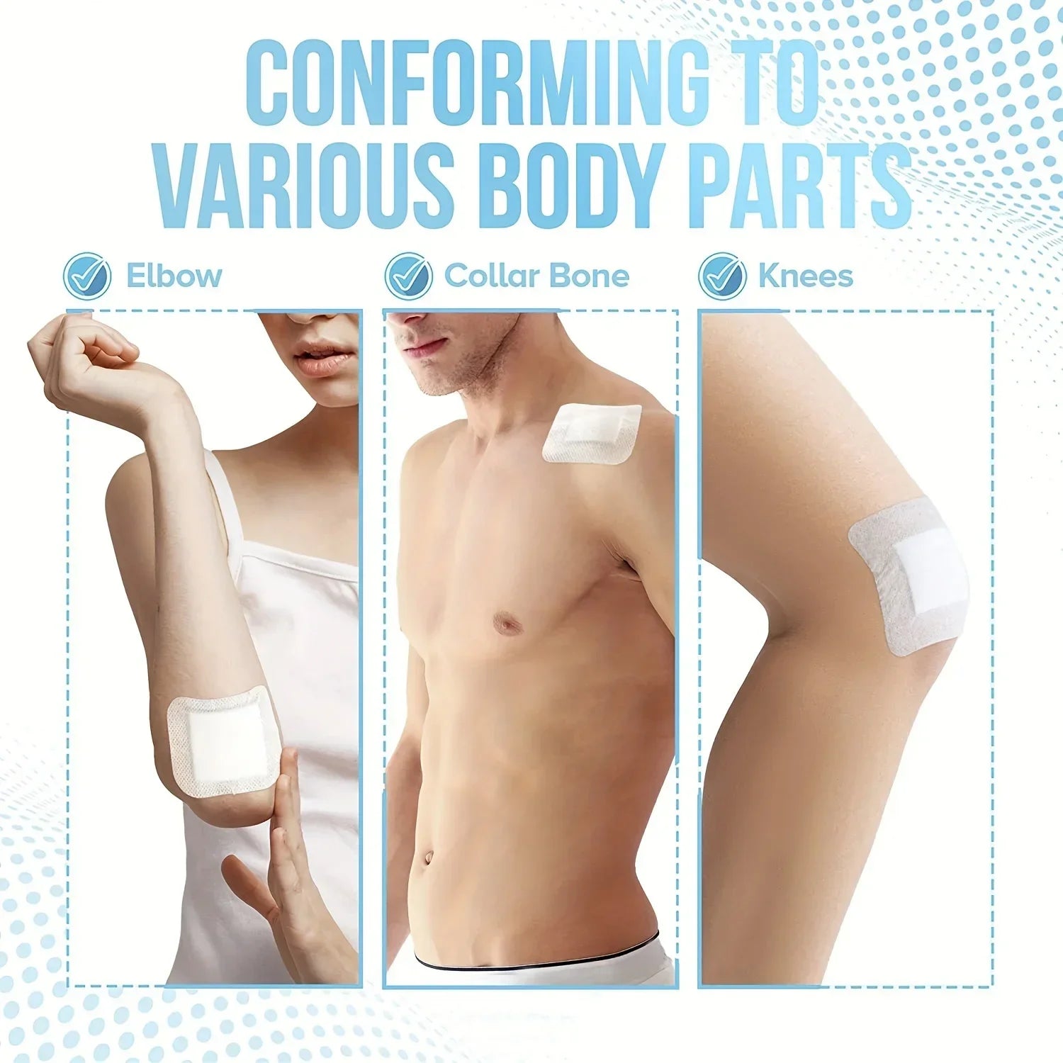 100PCS Wound Dressings, Breathable Edge Gauze Pads, Latex Free Bandages, Self-adhesive Wound Dressings