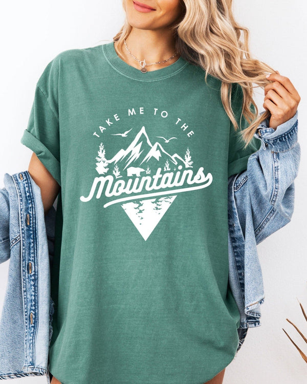 Take me to mountains Camping Hiking Comfort Colors T Shirt (Triangle)