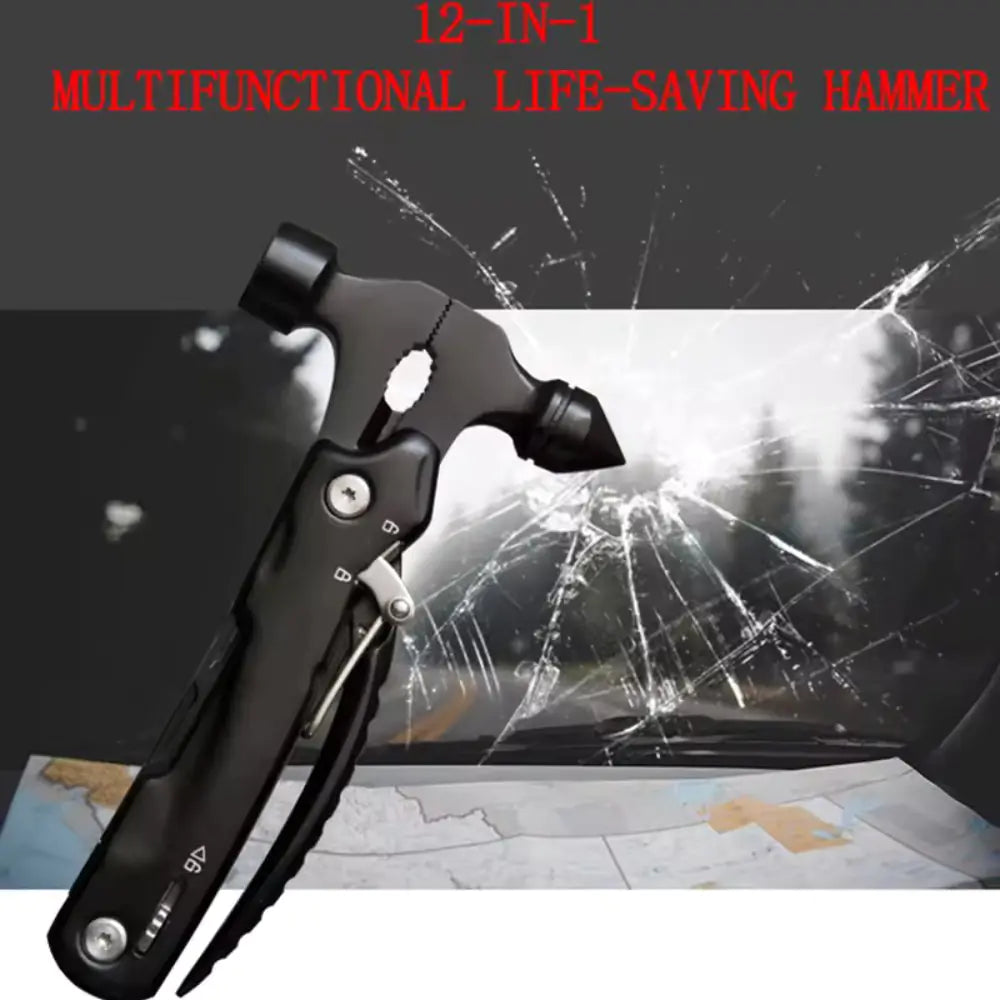 Multi-Tool Hammer Hatchet Knife Saw Mini Claw Safety Tool