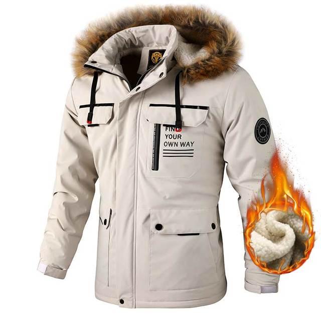 Men Hooded Waterproof Windproof Outdoor Winter Jacket Breathable Snow Coat