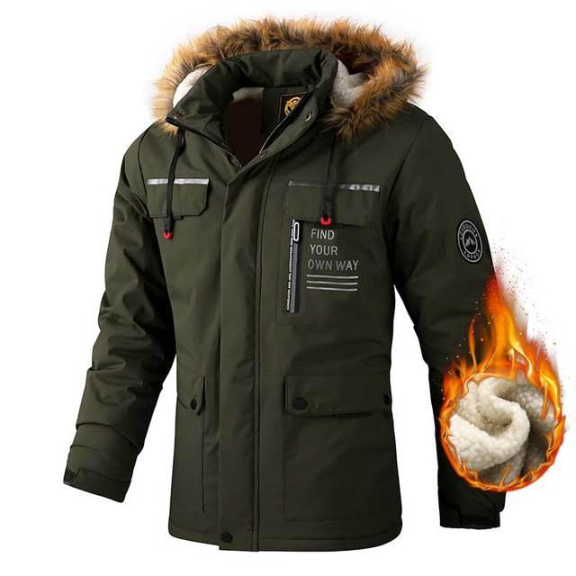Men Hooded Waterproof Windproof Outdoor Winter Jacket Breathable Snow Coat