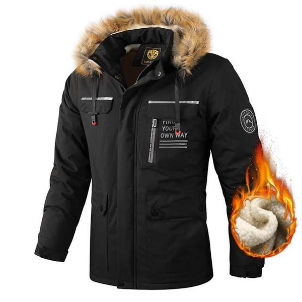 Men Hooded Waterproof Windproof Outdoor Winter Jacket Breathable Snow Coat