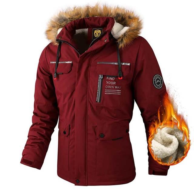 Men Hooded Waterproof Windproof Outdoor Winter Jacket Breathable Snow Coat