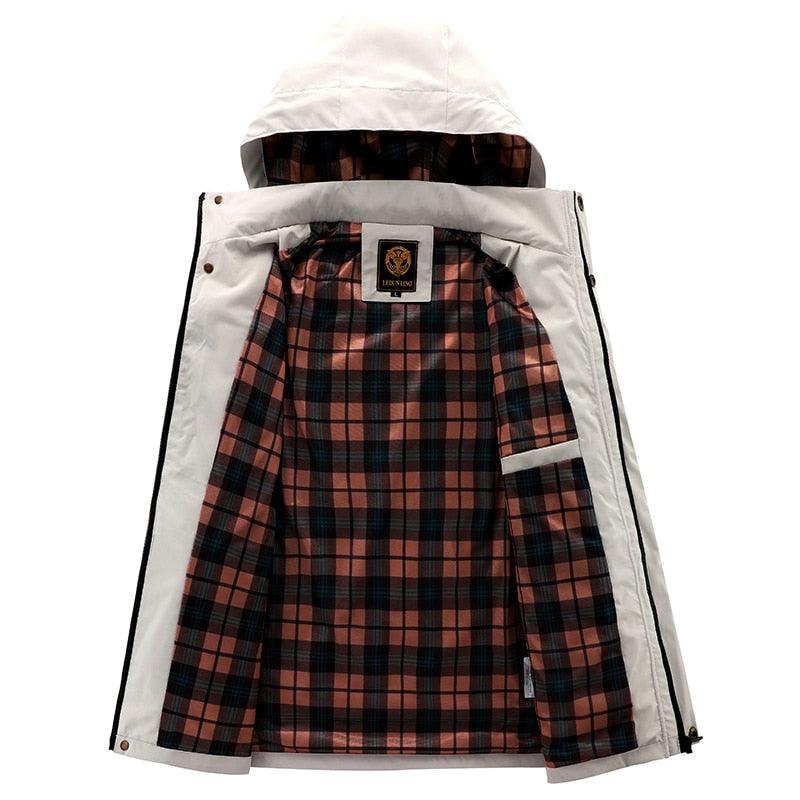 Men Hooded Waterproof Windproof Outdoor Winter Jacket Breathable Snow Coat