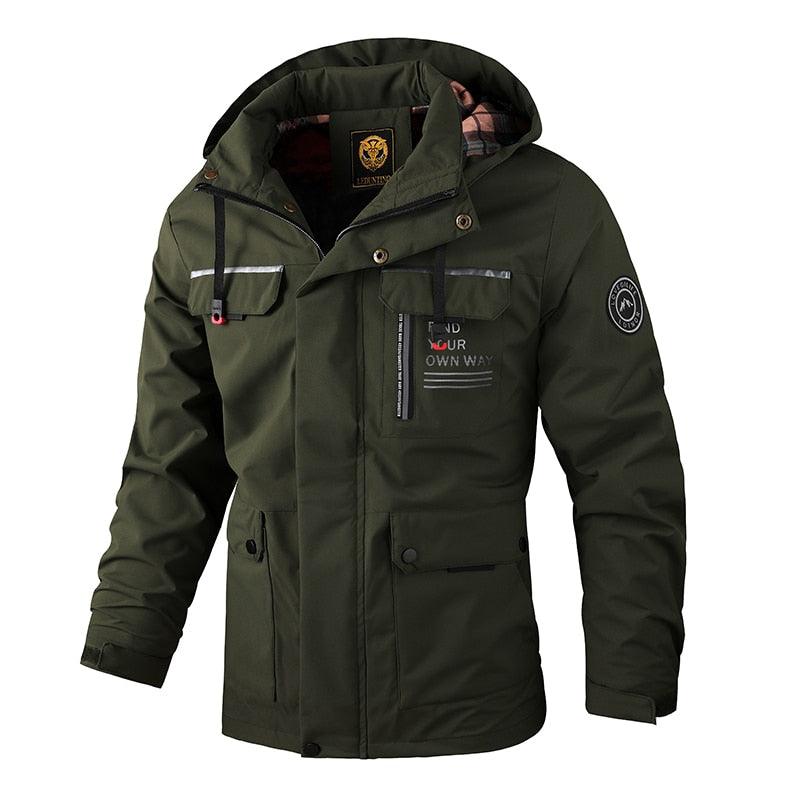 Men Hooded Waterproof Windproof Outdoor Winter Jacket Breathable Snow Coat