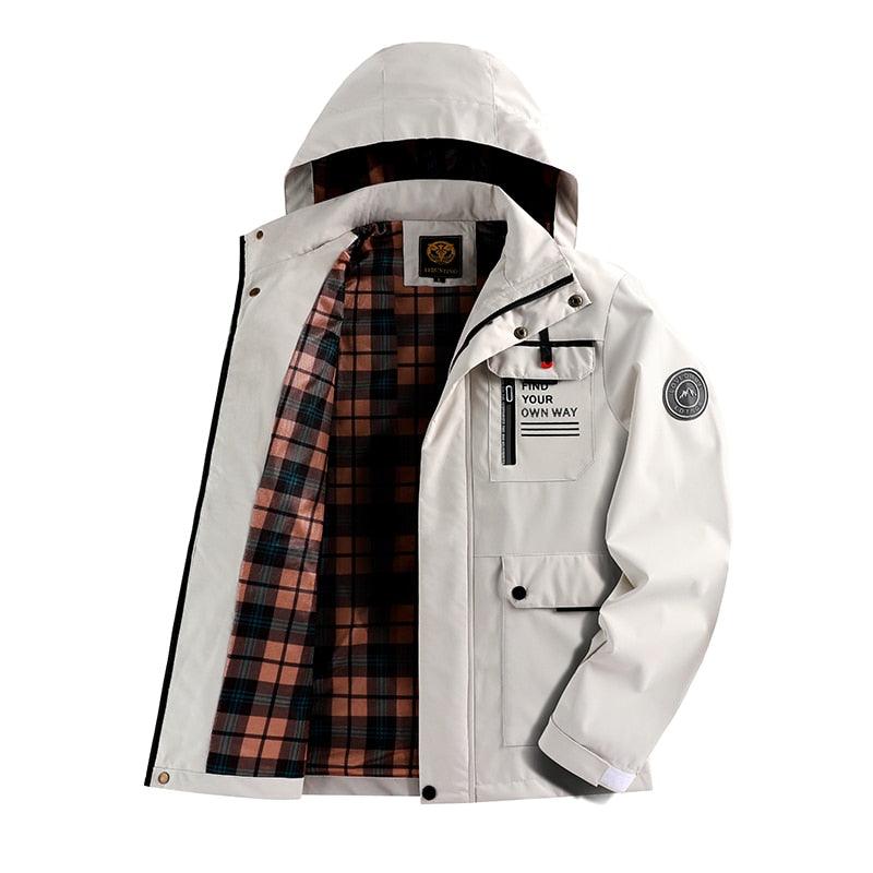 Men Hooded Waterproof Windproof Outdoor Winter Jacket Breathable Snow Coat