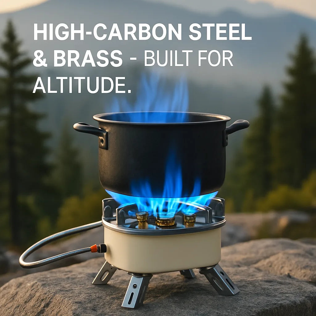 13000W Portable Windproof Camping Stove Five Head Gas Burner Ignition