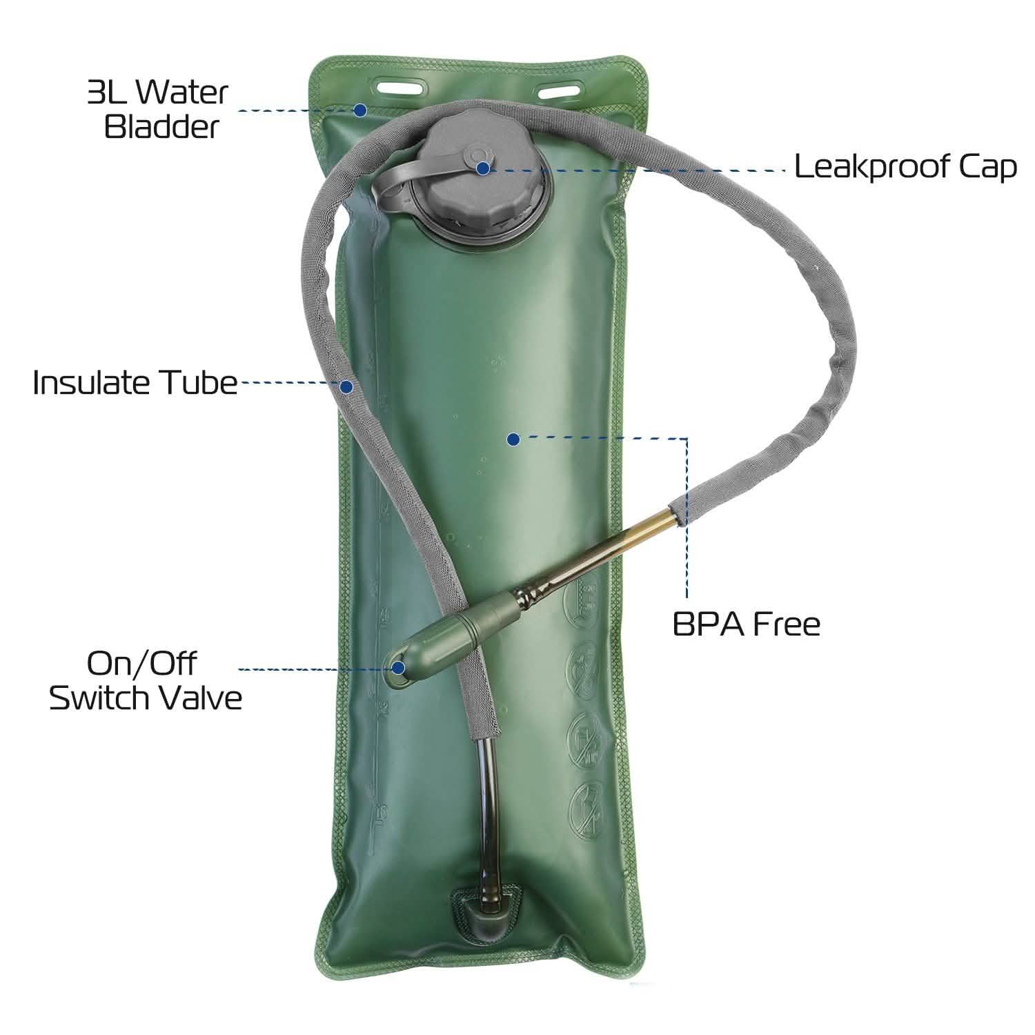 Tactical Hydration Pack 3L Water Bladder