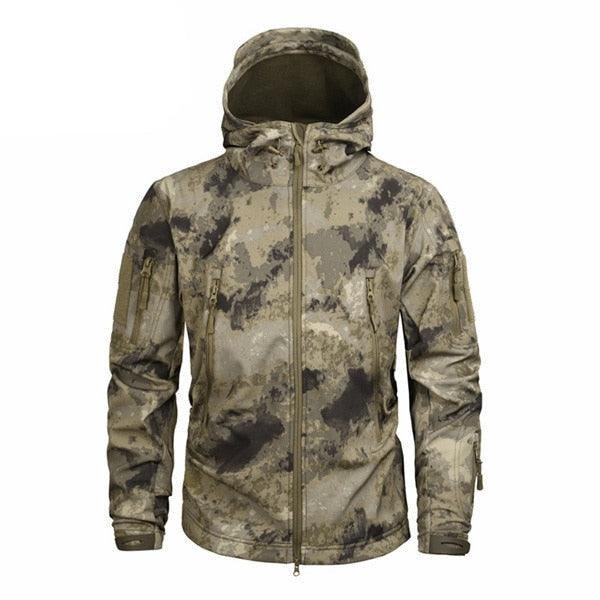 Men Camouflage Lightweight Water Resistant Tactical Windbreaker Outdoor Jacket Coat