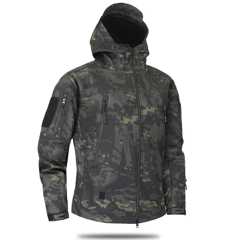 Men Camouflage Lightweight Water Resistant Tactical Windbreaker Outdoor Jacket Coat