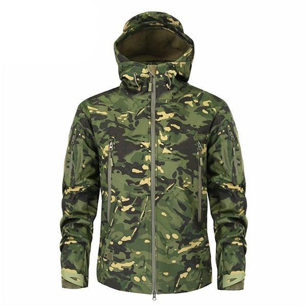 Men Camouflage Lightweight Water Resistant Tactical Windbreaker Outdoor Jacket Coat