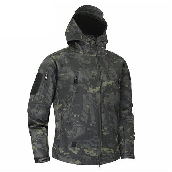 Men Camouflage Lightweight Water Resistant Tactical Windbreaker Outdoor Jacket Coat