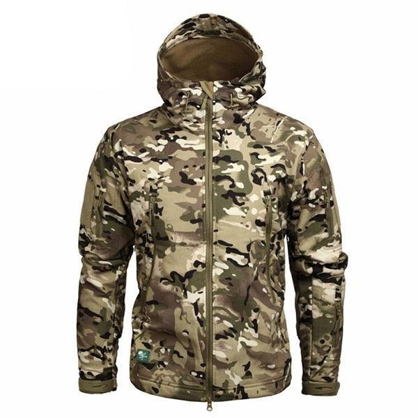 Men Camouflage Lightweight Water Resistant Tactical Windbreaker Outdoor Jacket Coat