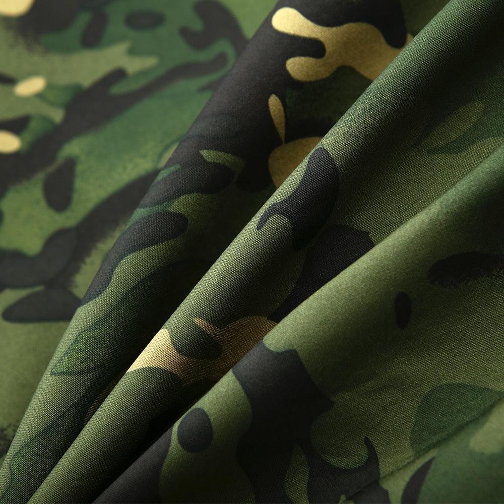 Men Camouflage Lightweight Water Resistant Tactical Windbreaker Outdoor Jacket Coat