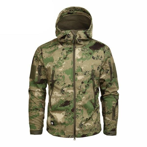 Men Camouflage Lightweight Water Resistant Tactical Windbreaker Outdoor Jacket Coat