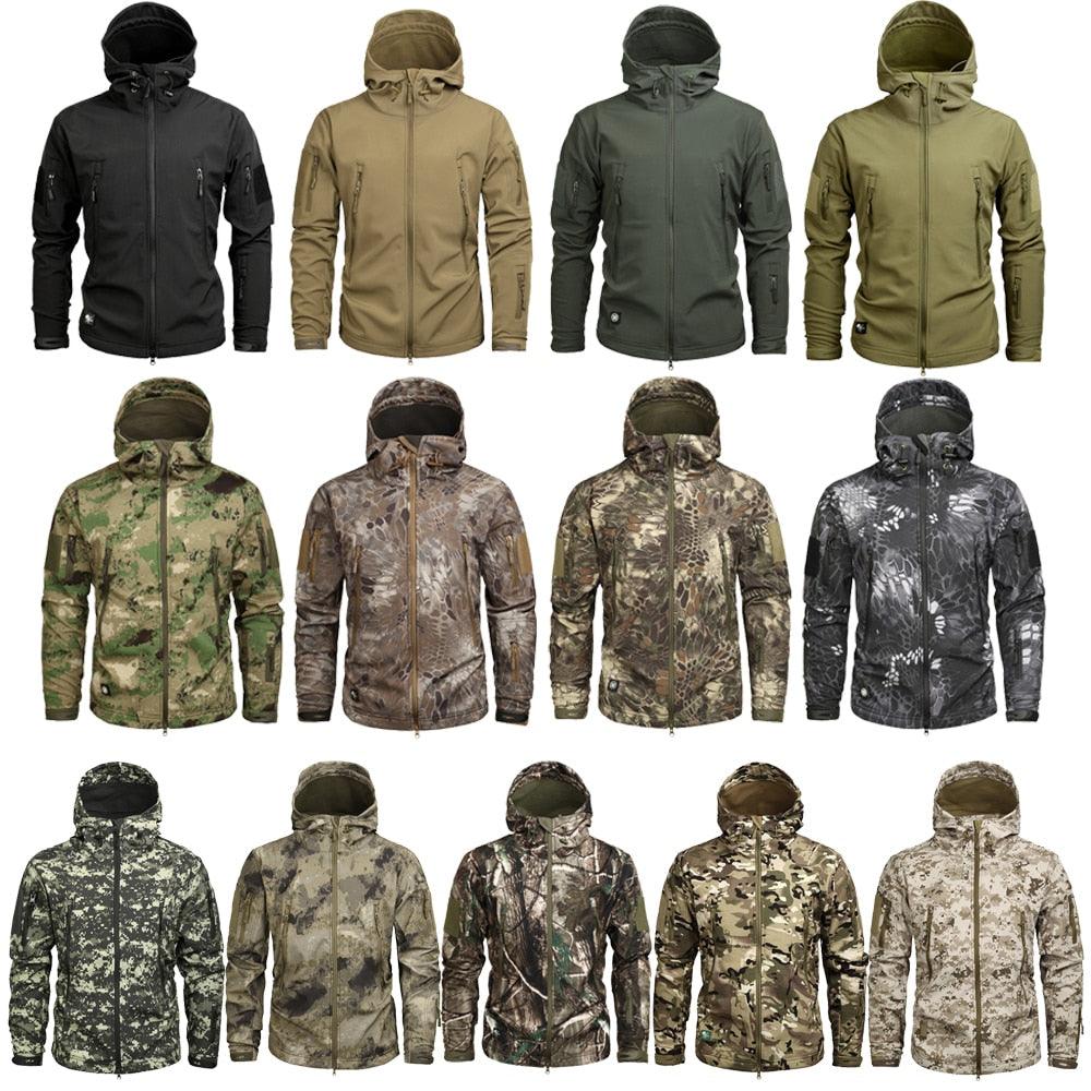 Men Camouflage Lightweight Water Resistant Tactical Windbreaker Outdoor Jacket Coat