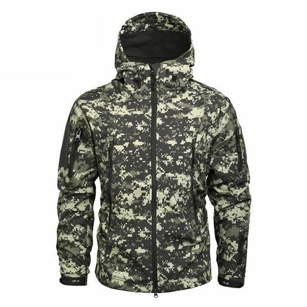 Men Camouflage Lightweight Water Resistant Tactical Windbreaker Outdoor Jacket Coat
