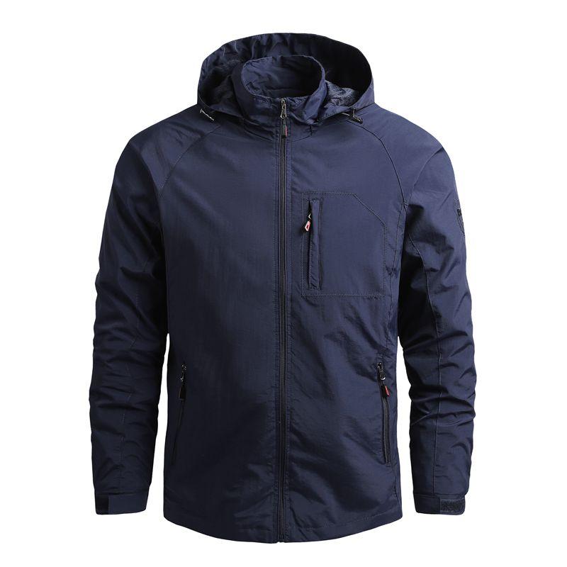 Men Waterproof Hooded Hiking Windbreaker Jacket Lightweight Tactical 5XL