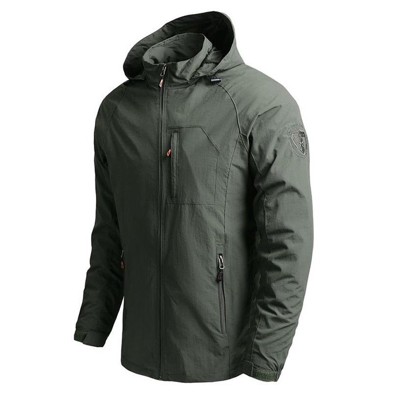 Men Waterproof Hooded Hiking Windbreaker Jacket Lightweight Tactical 5XL