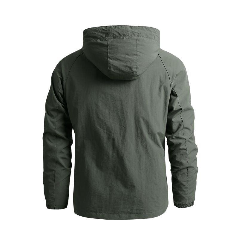 Men Waterproof Hooded Hiking Windbreaker Jacket Lightweight Tactical 5XL