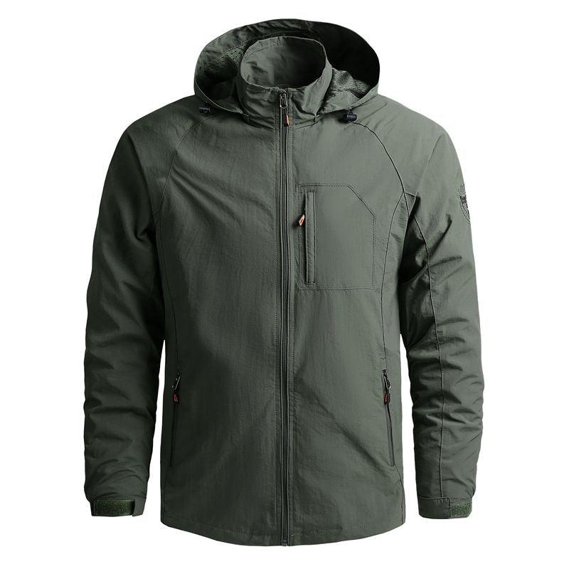 Men Waterproof Hooded Hiking Windbreaker Jacket Lightweight Tactical 5XL