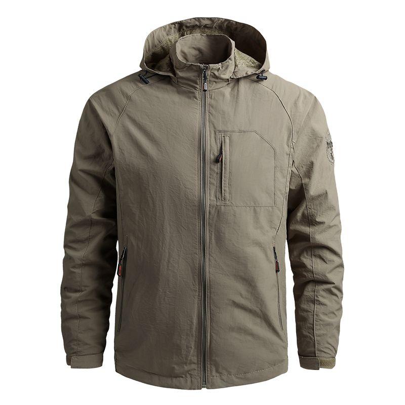 Men Waterproof Hooded Hiking Windbreaker Jacket Lightweight Tactical 5XL