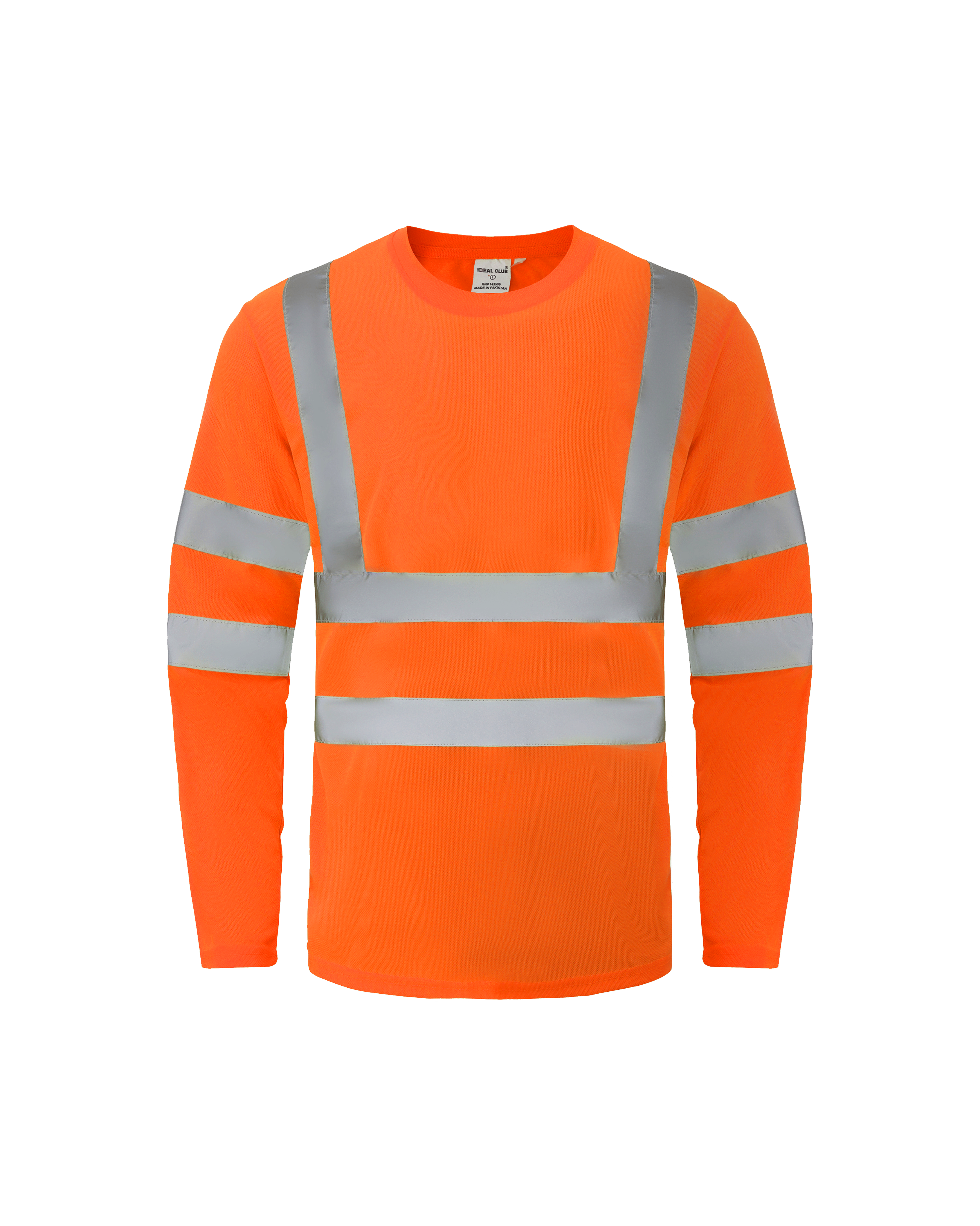 Ideal Club High Visibility ANSI/ISEA 107-2020, Type R, Class 3 Orange Long Sleeve Safety Shirt