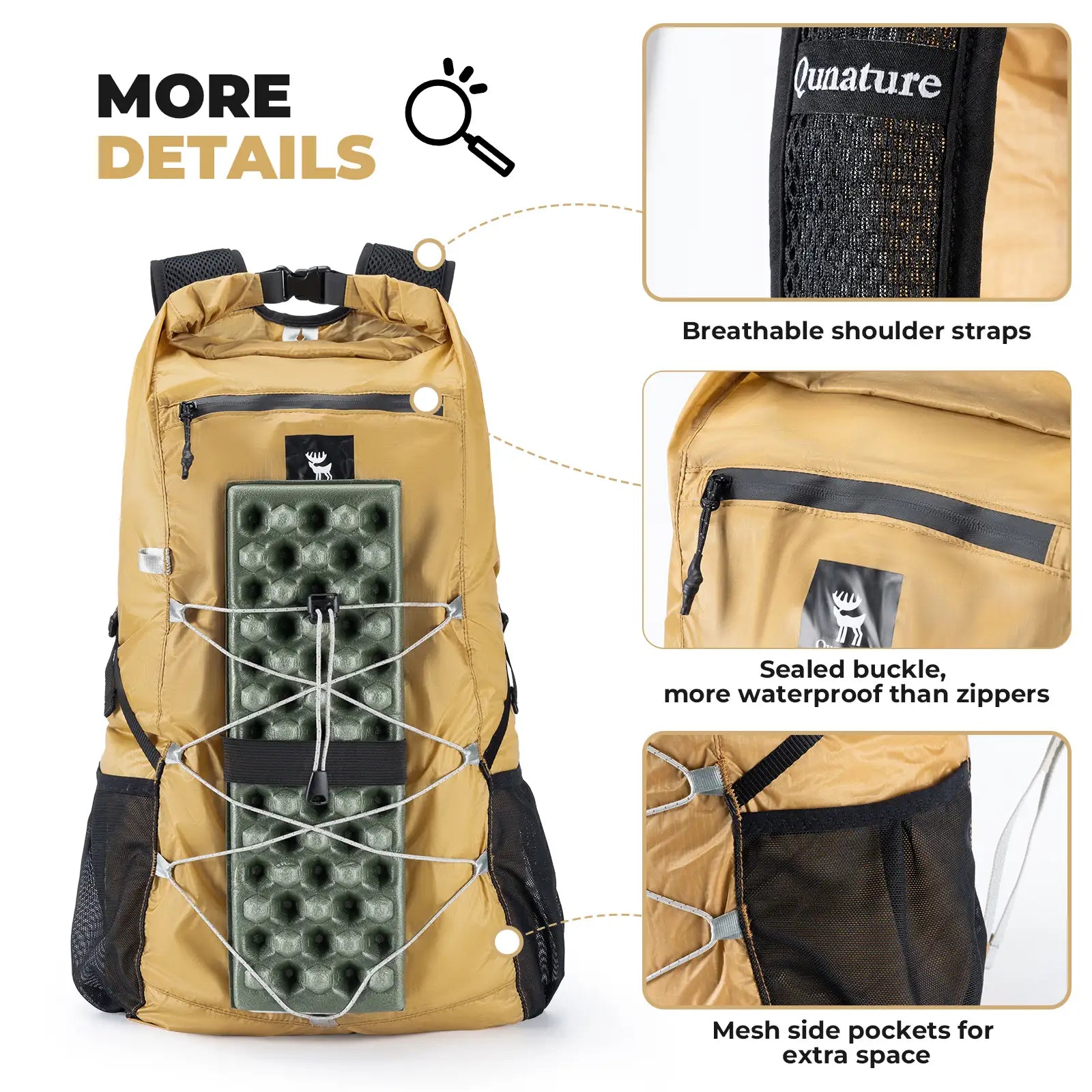 20L Waterproof Foldable Backpack Multi Purpose Camping Hiking Travel Bag