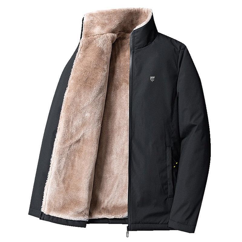 Men Winter Thick Fleece Windproof Casual Outdoor Hiking Travel Jacket